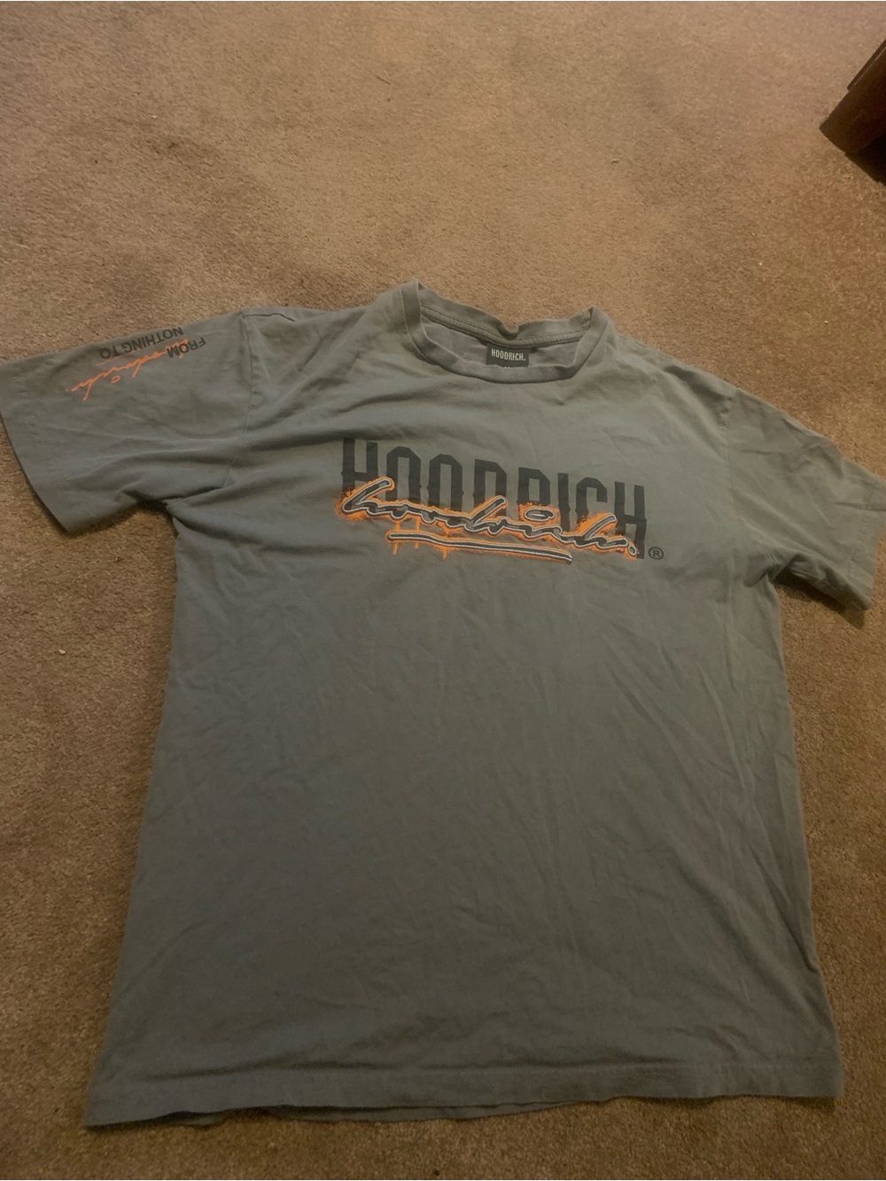 Hoodrich Gray Graphic Tee Streetwear Spellout Logo T-Shirt